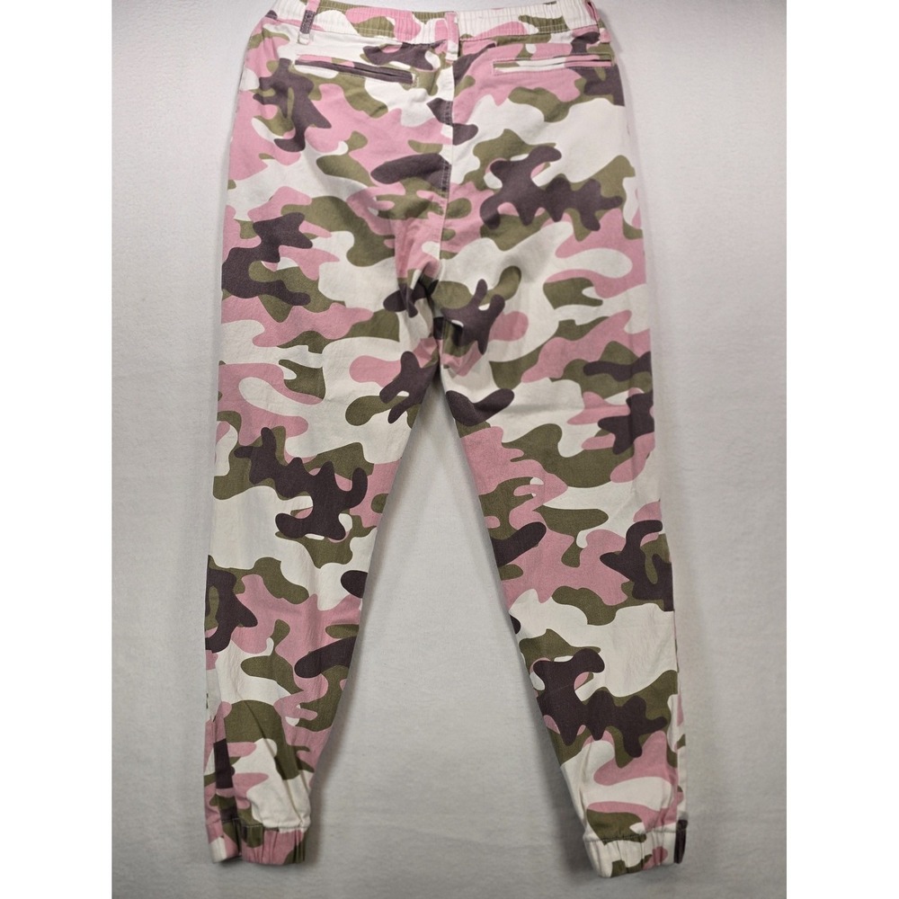 Kreamy Pink Olive Camo Jogger Pants Womens XL Elastic Waist Drawstring Utility - Picture 2 of 10